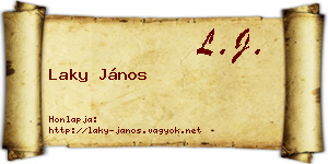 Laky János névjegykártya